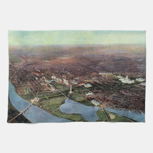 Antike Karte von Washington DC und dem Potomac Riv Geschirrtuch