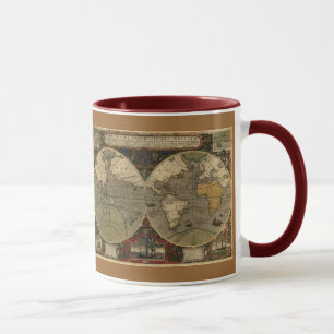 Antike Kartenserie Tasse