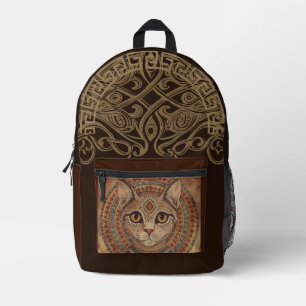 Antike Katze im Stil des alten Griechenlands, Dunk Bedruckter Rucksack