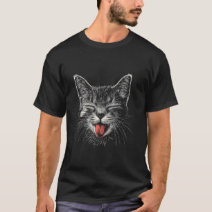 Antike Katze mit herausgestreckter Zunge T-Shirt