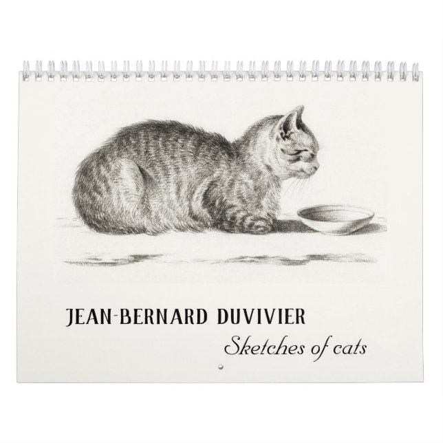 Antike Katzen-Skizzen von Jean Bernard Duvivier Kalender (Titelbild)