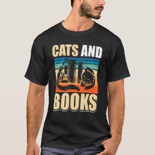 Antike Katzen und Bücher lesende Bücherwürmer T-Shirt