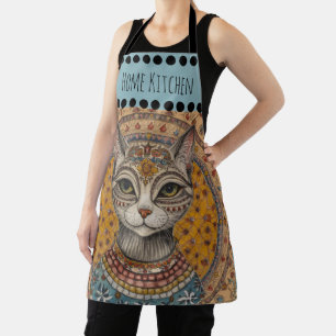 Antike Katzen- und Motiv-Schürze im Vintage-Stil Schürze