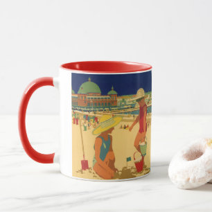 Antike Kinder, Schwestern Familienurlaub am Strand Tasse
