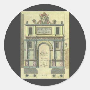 Antike Kirchenportal-Eingang Renaissance-Architekt Runder Aufkleber