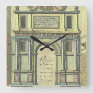 Antike Kirchentür Eingang Renaissance-Architektur Quadratische Wanduhr