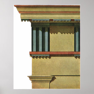 Antike klassische Architektur, Tempelgebälk Poster