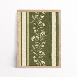 Antike Kletter-Margerite-Sonnenhut-Blumenstreifen Poster