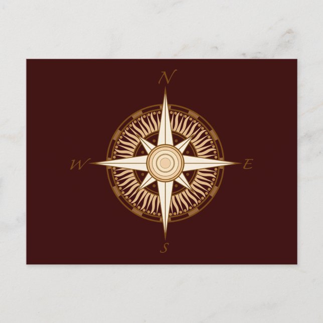 Antike Kompass-Postkarte Postkarte (Vorderseite)