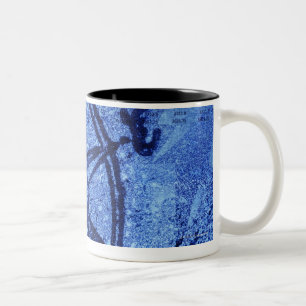 Antike Kompass-Rose Zweifarbige Tasse