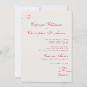 Antike Koralle Moderne Chic Mix and Match Hochzeit Einladung