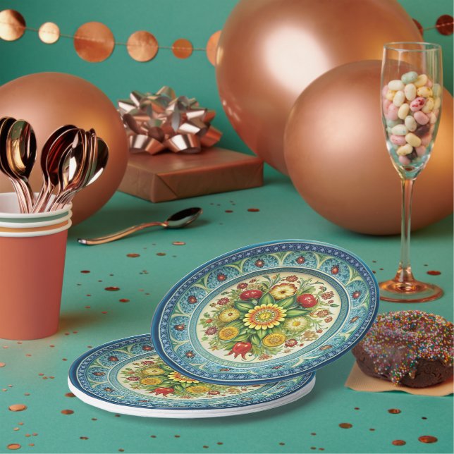 Antike Kornilov Brüder Porzellanpapier Platte Pappteller (Multi)