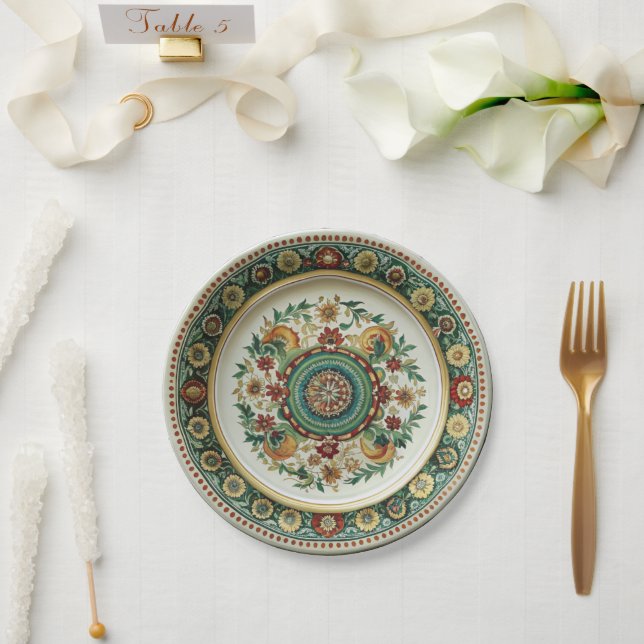Antike Kornilov Brüder Porzellanpapier Platte Pappteller (Hochzeit)