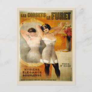 Antike Korsetts, Les corets de Furet Postkarte