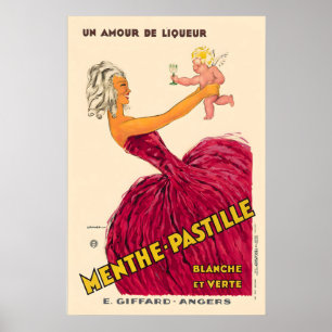 Antike Küchenkunst für Getränke Wein Champagner Es Poster