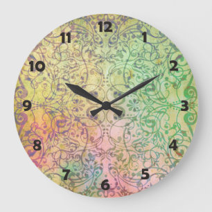 Antike Kunst Ornamente Muster für Ihr Design Große Wanduhr