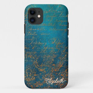 Antike Kupferpatina mit Türkis-Kalligrafie Case-Mate iPhone Hülle