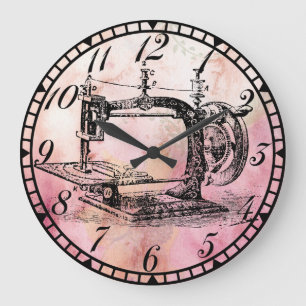 Antike Kurbel-Maschinen-nähender Raum-Uhr v2 Große Wanduhr