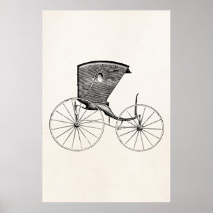 Antike Kutsche Buggy Wagen Coach aus dem 19. Jahrh Poster