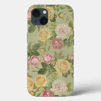 Antike ländliche verwitterte Blumenmuster iPhone Hülle