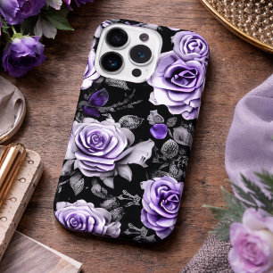 Antike Lavendel- und Graue Rose iPhone 15 Pro Hülle