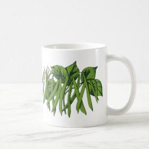 Antike Lebensmittel, Bio-Grüne Bohnen Gemüse Kaffeetasse