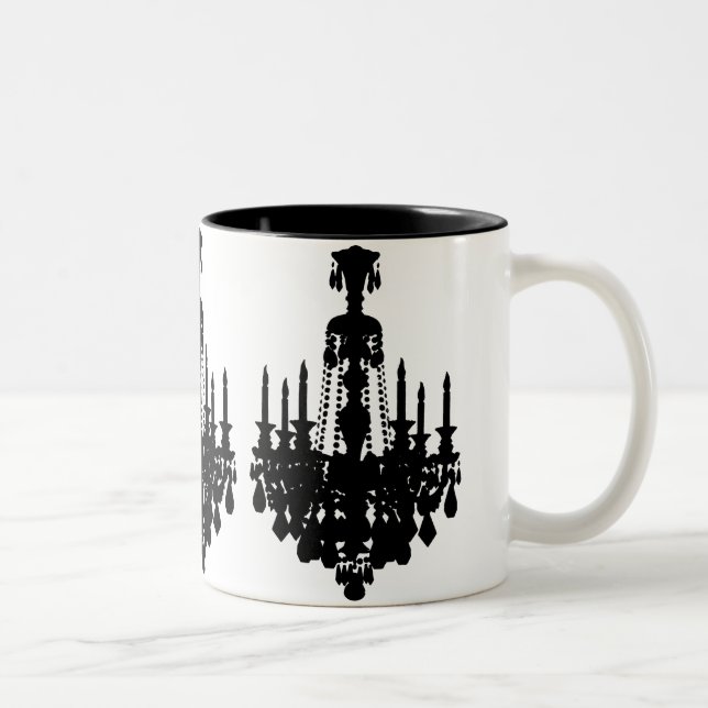 Antike Leuchter-Grafik Zweifarbige Tasse (Rechts)