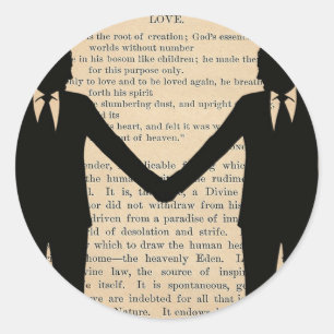 Antike Liebe & Ehe Schwule Hochzeit Longfellow Runder Aufkleber