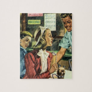 Antike Liebe und Romantik, Dame im Sodashop