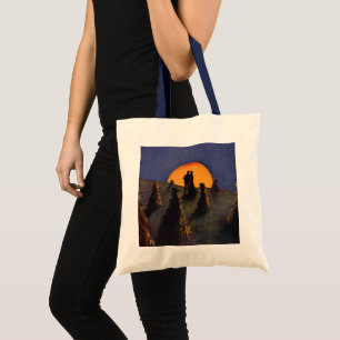 Antike Liebe und Romantik, Ernte Mond Kuss Tragetasche
