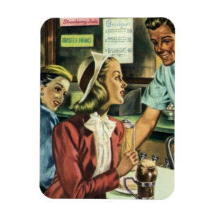 Antike Liebe und Romantik, Lady im Soda-Shop Magnet