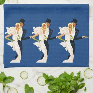 Antike Liebe und Romantik, modernes Hochzeitspaar Geschirrtuch