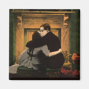 Antike Liebe und Romantik, Romantischer Kamin Kuss Magnet