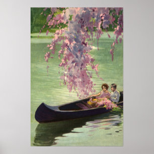 Antike Liebe und Romantik, Romantischer Kanuausflu Poster