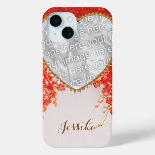 Antike Liebe und Romanze, Herzen und Blumen iPhone 15 Hülle
