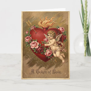 Antike Liebeskarte von Cupid Karte