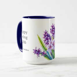 Antike lila Hyazinthen Blumen-Frühlings-Kunst Tasse