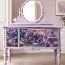 Antike lila-pflaumfarbene Hortensien-Decoupage Seidenpapier