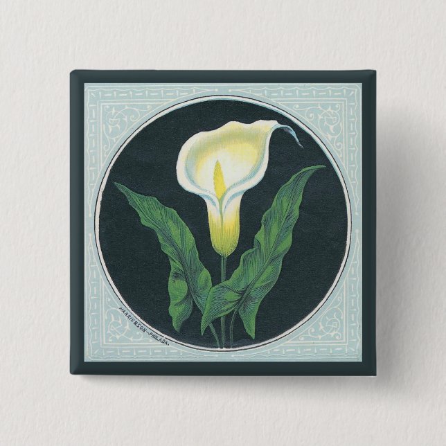 Antike Lilienblume Button (Vorderseite)