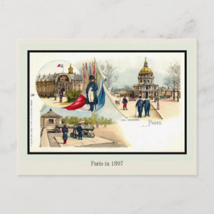 Antike Litho Paris 1897 5 von 6 Postkarte
