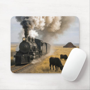 Antike Lokomotive im Mittleren Westen Great Plains Mousepad