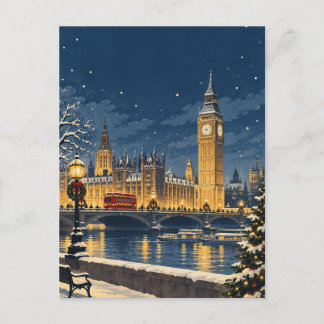 Antike London England Weihnachten Reise Postkarte