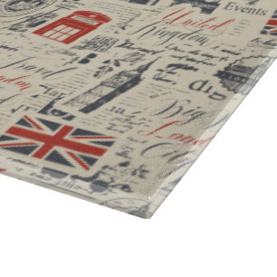 Antike London Glas-Schneidbrett Schneidebrett