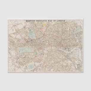 Antike London-Karte auf Seidenpapier