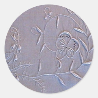 Antike Madeira bestickte Blume Runder Aufkleber