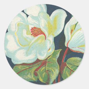Antike Magnolienblüte Runder Aufkleber