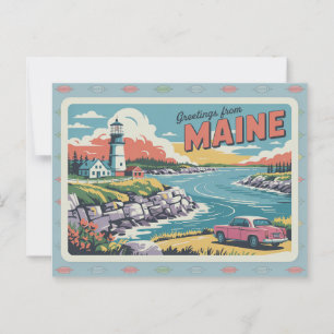 Antike Maine-Ansichtskarte Grüße aus Maine Postkarte