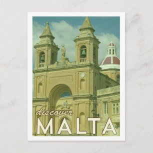 Antike maltesische Postkarte