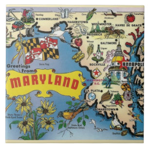 Antike Maryland-Karte Keramikfliese
