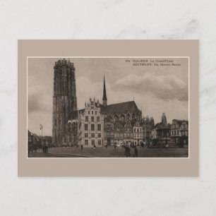 Antike Mechelen Malines Grote Markt Grand Place Postkarte